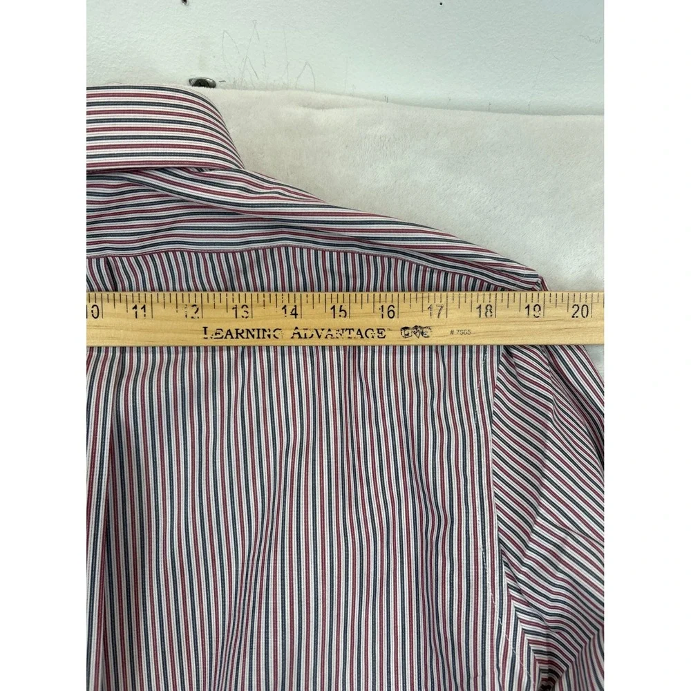 Banana Republic Dress Shirt Mens‎ L Blue Red Stripe Non Iron Classic Fit NWT